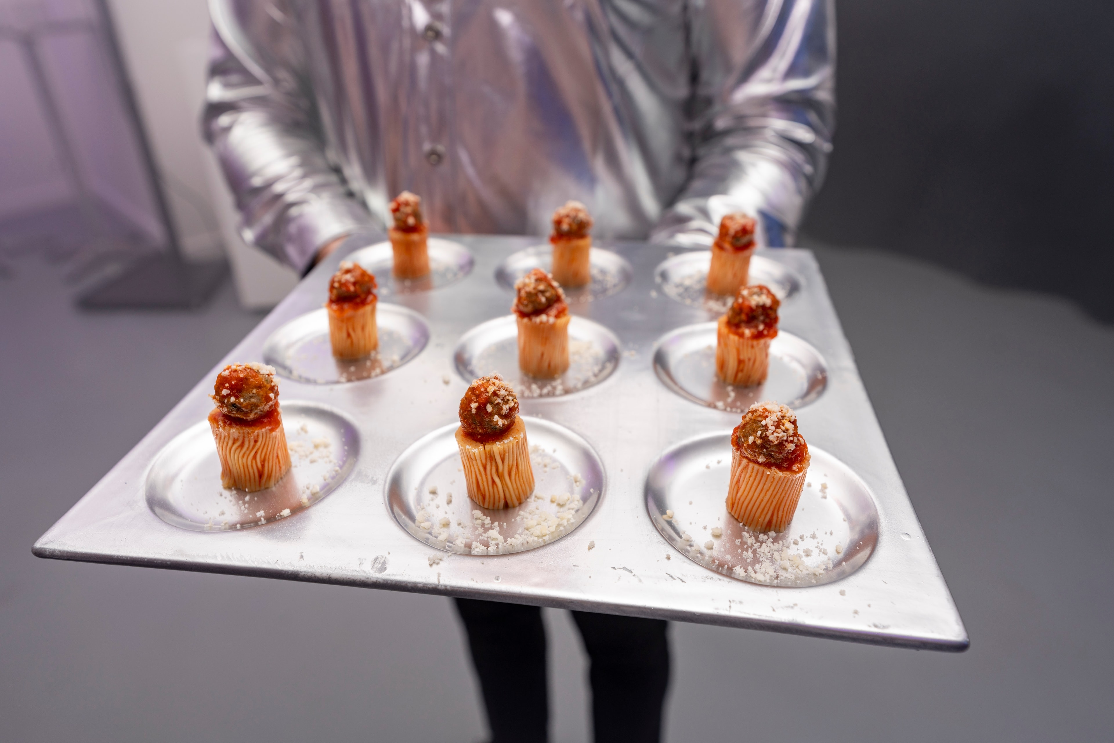 Passed appetizers presented at an event