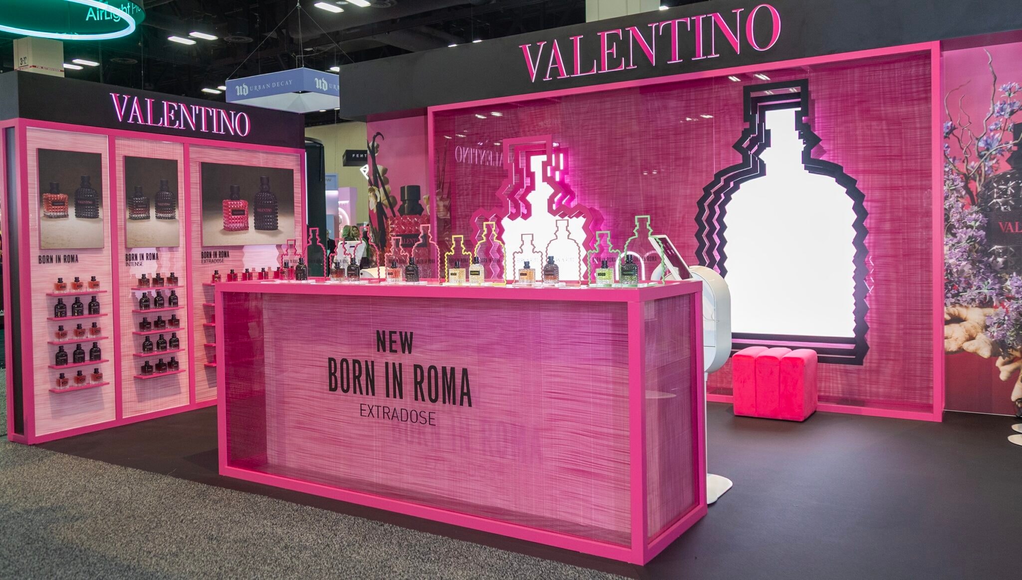 Valentino Born in Roma perfume exhibition booth