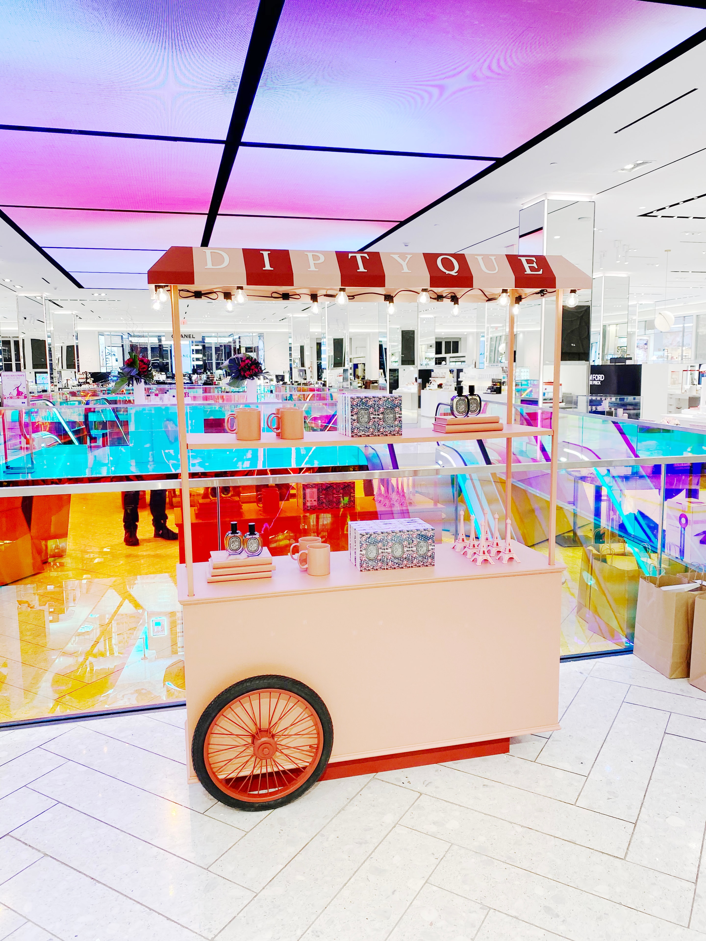 Diptyque retail cart pop-up display