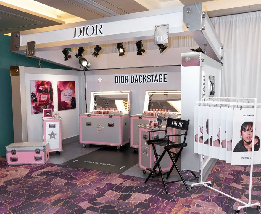 Dior Backstage makeup display booth