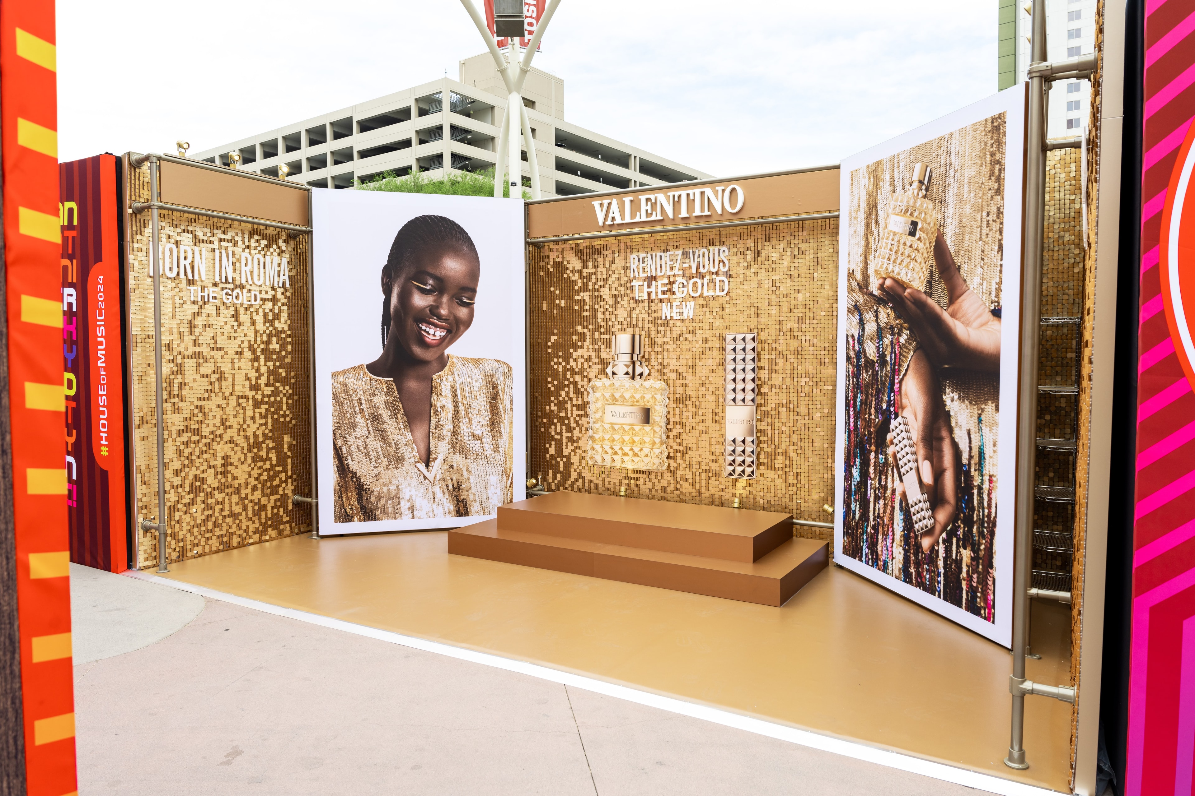 Valentino fragrance pop-up display booth