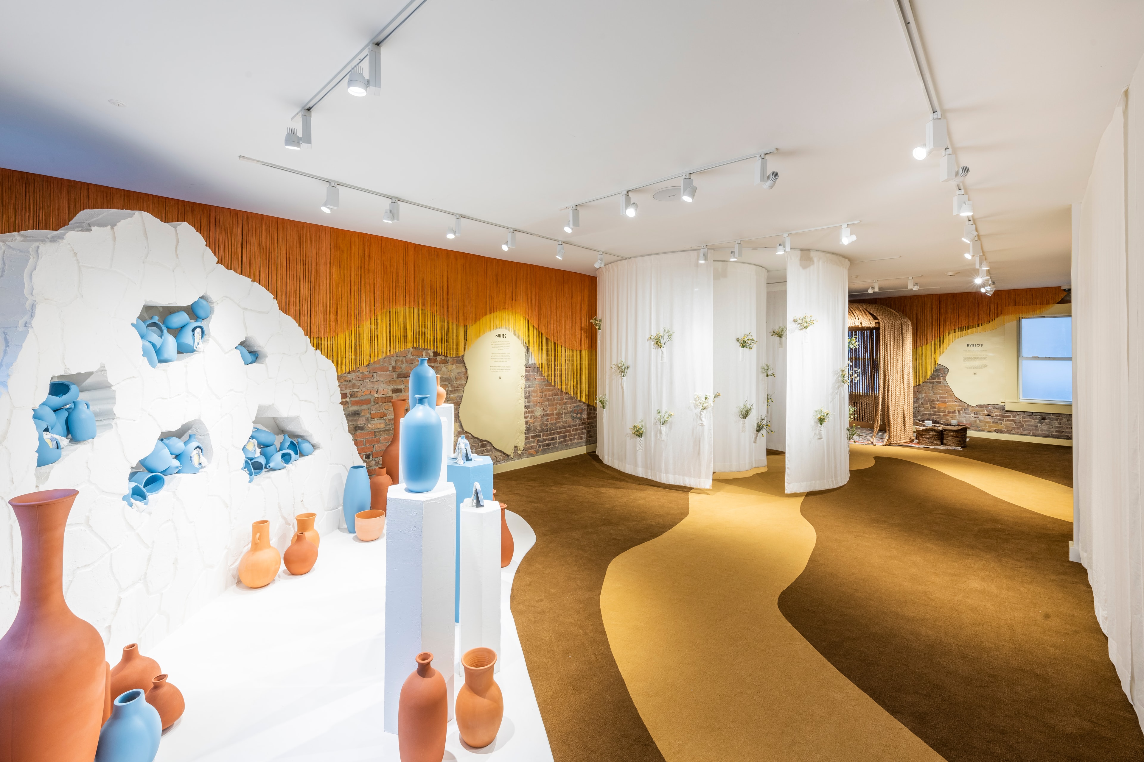 Ceramic pottery exhibition gallery interior